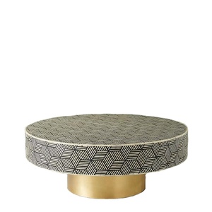 โต๊ะกาแฟแบบฝังกระดูกและแม่ของไข่มุกอินเดียขนาดและดีไซน์ปรับแต่งได้โต๊ะกาแฟฝังกระดูกสุดหรู - Product Image 1