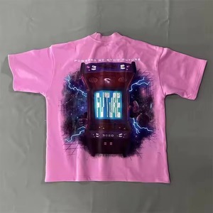 สโตนฟิวเจอร์ เพรเซนท์ ฟิวเจอร์เสื้อยืดลำลองผู้ชายสีชมพูพิมพ์ลายสไตล์สตรีทคอกลมแขนสั้นเสื้อผ้าฝ้ายฤดูร้อน - Product Image 5
