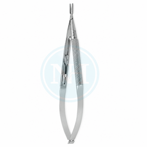 Porte-aiguilles micro en acier inoxydable, corps rond, mâchoires serties de diamants, mâchoires délicates de 1 mm - Product Image 4