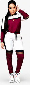 2026 Autumn Fall Winter New Womens Clothing Ladies Fashion Casual <b>Mesh</b> Stitching t Shirt Pants <b>Two</b> <b>Piece</b> <b>Set</b> Suit Women's <b>Sets</b> - Product Image 5