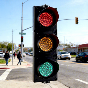ระบบควบคุมไฟจราจรอัจฉริยะแบบชั่วคราว พลังงานแสงอาทิตย์ ไฟ LED สีแดงสีเขียว พร้อมระบบเตือนภัยอัจฉริยะ - Product Image 1