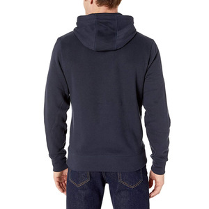 Wholesale Custom OEM Unisex <b>Navy</b> Solid Fleece 100% Cotton Eco-Friendly Quick Dry Breathable Hoodie Pocket Regular Fit <b>Sweatshirt</b> - Product Image 2