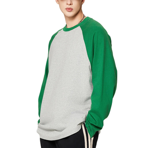 Camisetas de Manga Larga Raglán para Hombre, 270 Gramos, 100% Algodón, Bloques de Color, Lavado Ácido, Cuello Simulado - Product Image 3