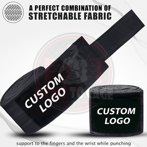 Best Supplier <b>Black</b> Solid Color Good Supplier New Arrival Trendy OEM ODM Service Durable Cotton Training Boxing Hand <b>Wraps</b> - Product Image 3