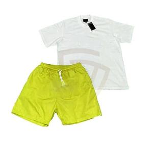 Conjunto de Pantalones Cortos Deportivos de Verano para Hombre, con Logotipo Gráfico Personalizado, Transpirable, Camiseta y Pantalones Cortos de Felpa Lisos - Product Image 6