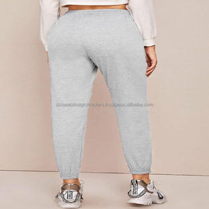 Nouveauté Pantalons de sport décontractés pour femmes grande taille Taille élastique Coupe régulière Respirant en coton Gym Fitness Jogging Printemps - Product Image 4