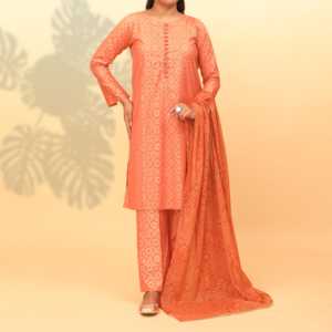 Traje Cambric Serigrafiado de 3 piezas para mujer PS4036 Conjunto de pantalones cómodos y elegantes - Product Image 4