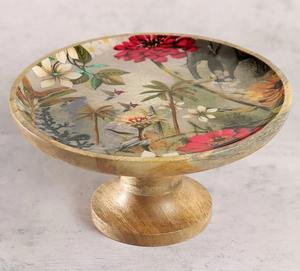 Round <b>Cake</b> <b>Stand</b> Display Trays Kitchen Utensils-Wood Display <b>Stand</b> for <b>Cakes</b> ENAMEL PRINTED - Product Image 5