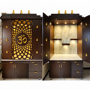 Diseño de templo hindú tradicional en madera de teca para el hogar, Pooja Mandir, templo indio para el hogar, diseño de mandir hindú, precio de fábrica. - Product Image 1