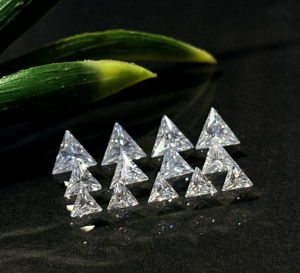 Vente en gros de pierres de moissanite blanches de haute qualité, de laboratoire, taille trillon, avec effet de couleur et de feu, 3mm-10mm, 0.1-5.0 carats, traitées thermiquement, troisième génération - Product Image 4