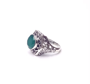 Wholesale Natural <b>Emerald</b> <b>Silver</b> <b>Ring</b> - Custom 925 Sterling <b>Silver</b> Fine Jewelry | Vintage Filigree Band - Product Image 2