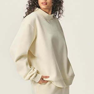 Women's New Fashion <b>Hoodie</b> Comfortable Solid Color Fleece Half High Neck Long Sleeve Breathable Autumn Casual Front Lined - Product Image 5