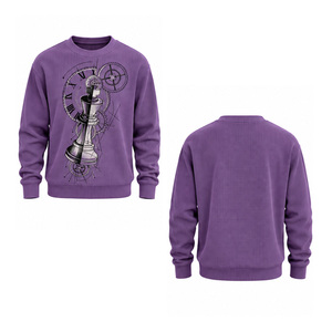 Sudadera de punto gofrado para hombre, cuello redondo, térmica, manga larga, informal, ropa de calle de invierno, personalizada, al por mayor, moda. - Product Image 4