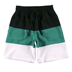Pantaloncini da uomo color block a vita media con coulisse, casual, traspiranti, a pannelli, in felpa, verde, <span class=keywords><strong>nero</strong></span>, <span class=keywords><strong>bianco</strong></span> - Product Image 3