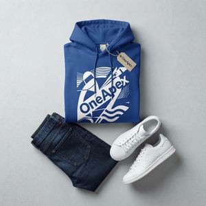Sudadera con Capucha Azul Bordada para Hombre, Sudadera de Felpa de Algodón Premium, Ropa Urbana, Logotipo Personalizado, Venta al Por Mayor, Moda - Product Image 5