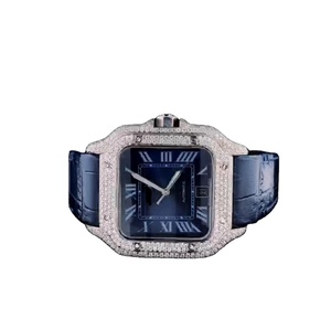 Moda Moissanite Diamond Watch Unisex Reloj de cuarzo de lujo con piedras heladas completas a los mejores precios - Product Image 1