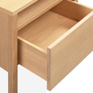 Table de chevet moderne minimaliste en teck massif avec 1 tiroir à fermeture douce, OEM ODM, commande en gros, fournisseur d'exportation de meubles de chambre - Product Image 3