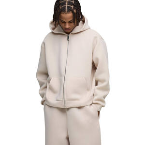 Ensemble de survêtement pour homme, sweat à capuche oversize uni avec fermeture éclair intégrale et pantalon large assorti, OEM ODM Vente en gros de vêtements - Product Image 2