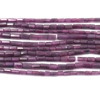 Perles de rubis naturelles en forme de tube, qualité AAA+, facettées, 6-12 mm, 16 pouces de long, perles de rubis rouges en tube pour la création de bijoux