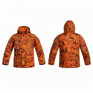 Veste à capuche camouflage imperméable de haute qualité, design multi-poches pour le travail en extérieur, protection contre le froid, veste pour homme - Product Image 3