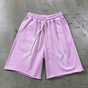Shorts décontractés en molleton 100 % coton de haute qualité, respirants, séchage rapide, effet délavé soleil vintage, en French Terry, délavage acide, pour homme - Product Image 5