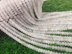 Perles de quartz naturel en forme de rondelle, perles de cristal lisses et simples pour bracelet - Product Image 3
