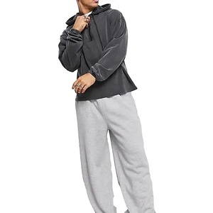 Sudaderas con capucha personalizadas con efecto lavado ácido, 100% algodón, con cremallera, estilo oversize, con capucha de piel, para hombre - Product Image 3