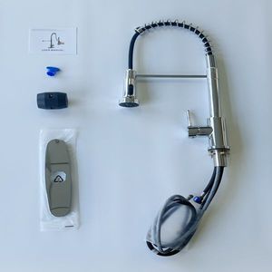 Industrial 1 Handle 1 Hole 3 Hole Faucet Farmhouse Camper Kitchen Faucet with Pull Sprayer for Laundry Utility RV Wet B - Product Image 5