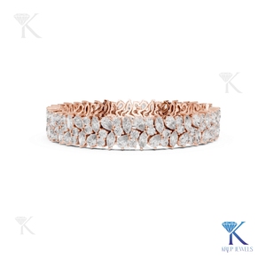 Luxury Bridal Diamond Statement Bracelet Multi Row Pear Marquise Cluster <b>Bangle</b> 14K 18K <b>Solid</b> <b>Gold</b> Women Fine Jewelry Wholesale - Product Image 6
