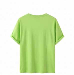 Camiseta de Manga Corta Color Verde Lima para Hombre y Mujer, Estilo Vintage, Secado Rápido, Transpirable, Cuello Redondo, Algodón, OEM - Product Image 2