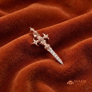 จี้รูปดาบกางเขนฮิปฮอปชุบทองคำสีกุหลาบบนเงินแท้ ประดับเพชรแบบ Iced Out เครื่องประดับคริสเตียนสำหรับทุกเพศ เหมาะเป็นของขวัญวันครบรอบ - Product Image 2
