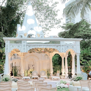 Sheesh Mahal Theme Mirror Mandap For <b>Wedding</b> FRP Chairs Elephant-Shaped <b>Boxed</b> Wholesale Fiber Supplies for Parties - Product Image 1