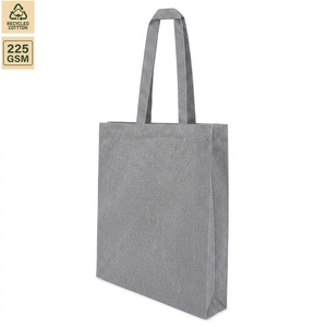 กระเป๋าผ้าแคนวาสรีไซเคิล 225 GSM ขนาด 38x42x8 ซม. มีช่องด้านใน ฐานกระเป๋ามีกั๊ก  รับทำโลโก้ตามสั่ง สำหรับงานโปรโมชั่น ช้อปปิ้ง ขายส่ง รับผลิตแบบ OEM - Product Image 1