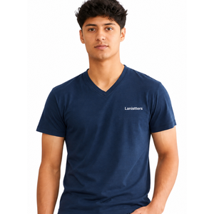 T-shirt col en V pour homme, manches courtes, coupe ajustée, style minimaliste décontracté, en jersey de coton, pour usage quotidien, personnalisable, vente en gros, vêtement de base, OEM - Product Image 6