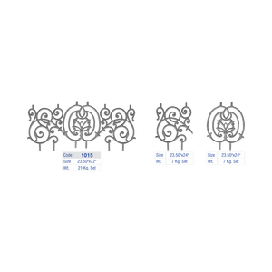 Porte de section en maille de style victorien en fer forgé, avec support de porte à pointe, pour villa de luxe, avec transom, panneau latéral, coin de balcon et encadrement de porte - Product Image 6