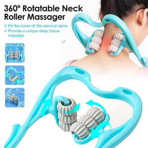 ลูกกลิ้งนวดคอและไหล่แบบหมุนได้360แบบพกพา1ชิ้นพร้อมลูกบอล6ลูกเพื่อบรรเทาอาการปวดที่ขาต้นขาเท้า - Product Image 1