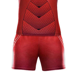 Conjunto de uniforme de fútbol para niños y jóvenes, de gran demanda, con camiseta de transferencia térmica y pantalón corto transpirable, ideal para entrenamiento y práctica de equipo. - Product Image 2