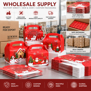 Boîte cadeau de Noël avec poignée, emballage en papier de luxe, boîte cadeau pour biscuits, bonbons, cadeaux et emballages festifs - Product Image 6
