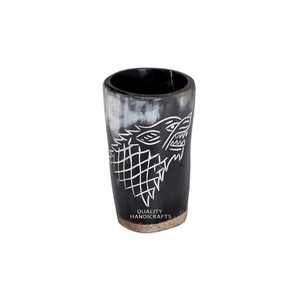 Mug en corne de buffle Viking, écologique, fait main, d'inspiration médiévale, poli, authentique, pour Noël et anniversaire - Product Image 3