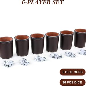 Gobelet à dés carré en cuir PU fait main de luxe avec motif sculpté pour une utilisation quotidienne – Élégant et fonctionnel, un essentiel pour les fêtes - Product Image 3