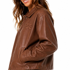 Premium Women <b>Leather</b> <b>Jacket</b> Stylish Soft Durable Classic Button Front Closure Soft Smooth Comfortable Material For Women Wear - Product Image 3