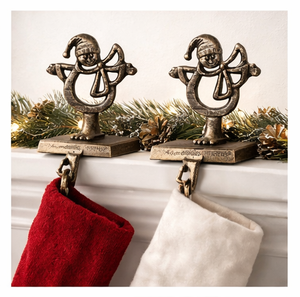 Luxurious Modern Gold Metal <b>Christmas</b> Tree <b>Stocking</b> Holder Mantel Heavy Duty Weighted Base Hollow Tree Design Fireplace Hanger - Product Image 6