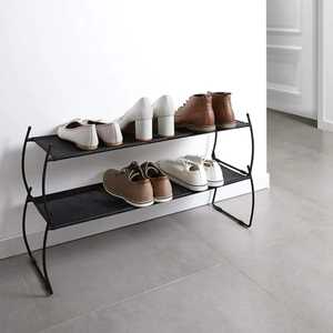 Three Tier Metal Shoe Rack Storage Organizer Modern Black Shoe Shelf Space Saving Shoe Stand for Entryway Bedroom Living Room - Product Image 5