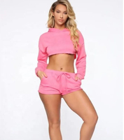 Nouveau design, survêtements d'hiver pour femmes 100 % coton respirant avec fermeture éclair, streetwear, tenue de sport personnalisée, haut court