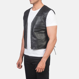 Chaleco de Cuero Genuino Premium para Hombre con Diseño Clásico y Ajuste Cómodo para Uso Casual y Motociclista - Product Image 3