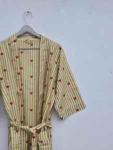 Block Print Cotton Kimono <b>Robe</b> Soft Loungewear For <b>Women</b> One Size Fits Small To Extra Large - Product Image 4