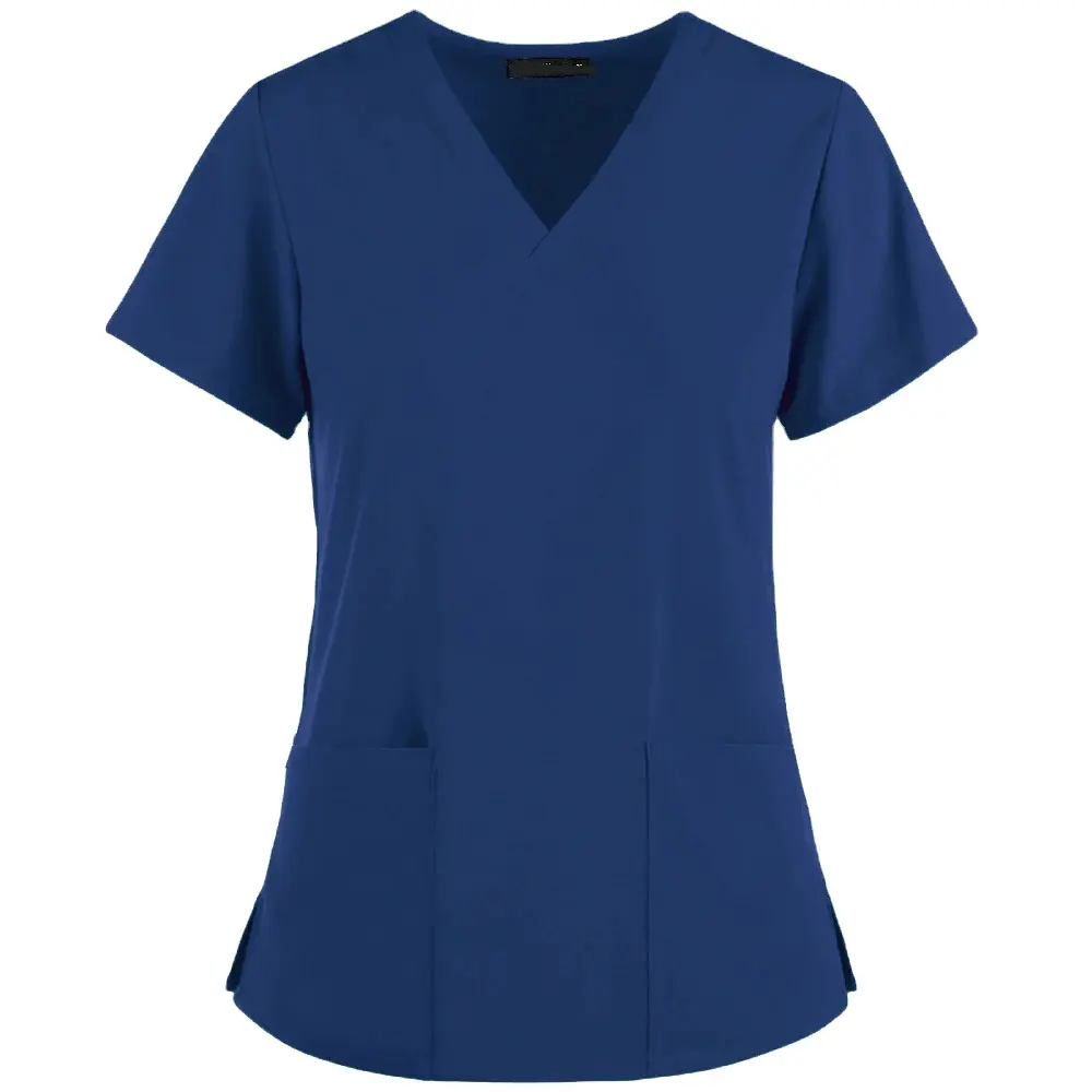 2024 grosir pemasok seragam menyusui Scrub wanita Solid besar lengan pendek pakaian kerja perawat