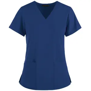 2024 Wholesale Supplier Nursing Uniform Scrub Women Solid large Short Sleeve Nurses Workwear