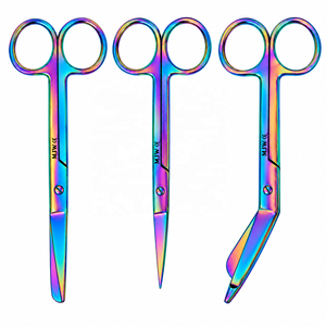 MJW Surgical Nursing Scissors Set <b>3</b> Pcs Rainbow Titanium Coated Stainless Steel Iridescent Finish Reusable Hospitals Clinics Use - Product Image 4