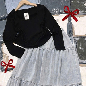 Conjunto de Ropa de Mujer de Dos Piezas, Verano, Casual, Algodón Sólido, Lavable, Ecológico, Cómodo, Corte Ajustado, ODM Personalizado, Largo - Product Image 3